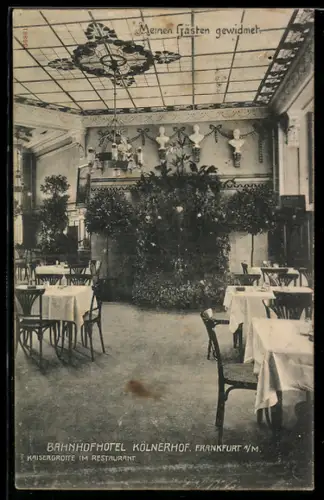 AK Frankfurt a. M., Bahnhofhotel Kölnerhof, Kaisergrotte, Innenansicht