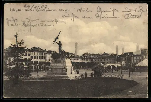 AK Bologna, Piazza 8 agosto e panorama della città
