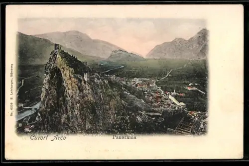 AK Arco, Ortspanorama aus der Vogelschau