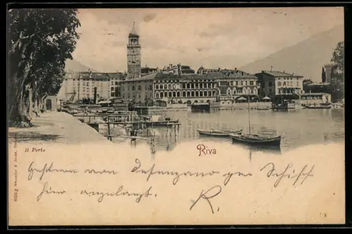 AK Riva, Teilansicht mit Hafen