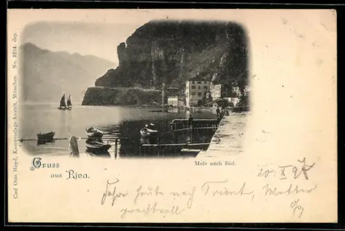 AK Riva, Teilansicht, Molo nach Süd