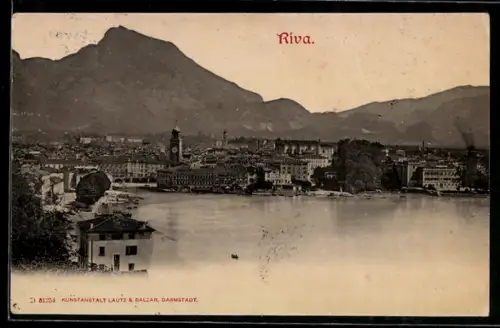 AK Riva del Garda, Uferpanorama aus der Vogelschau