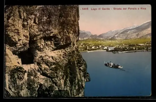 AK Riva, Lago di Garda, Strada del Ponale, Dampfer