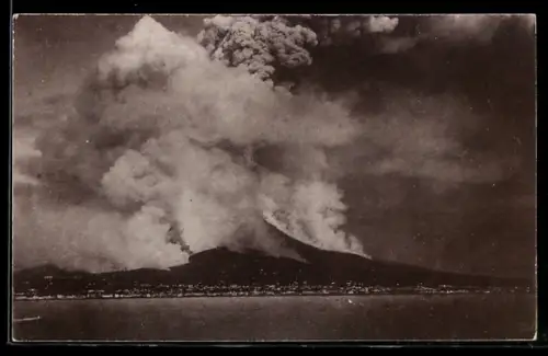 AK Vesuv, Ausbruch des Vulkans