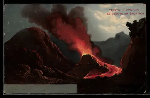 AK Vesuv, Le Vesuv en Éruption, Vulkanausbruch