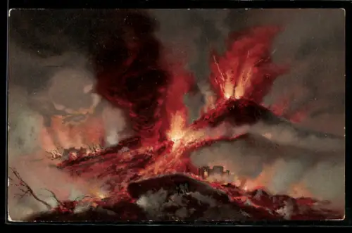 AK Napoli, Erruzione del Vesuvio, Ausbruch des Vesuv
