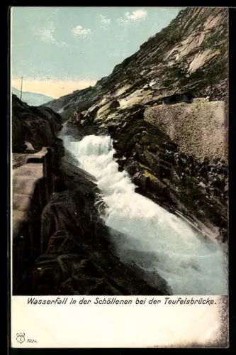 AK Schöllenen, Wasserfall bei der Teufelsbrücke