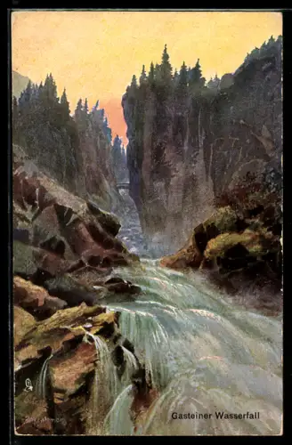 Künstler-AK Gastein, Gasteiner Wasserfall