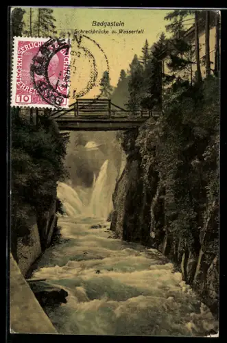 AK Badgastein, Schreckbrücke und Wasserfall