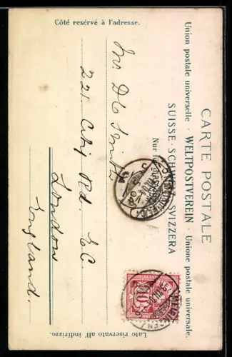 AK Unterer Reichenbachfall, Blick auf den Wasserfall