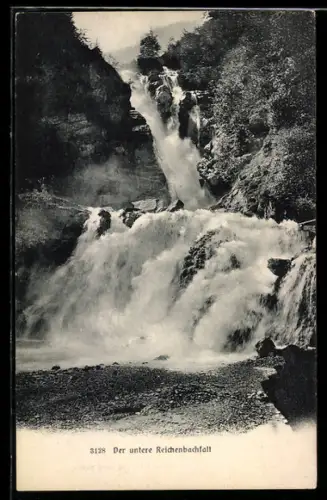 AK Unterer Reichenbachfall, Blick auf den Wasserfall