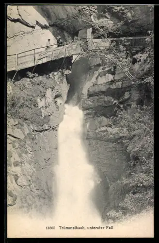 AK Trümmelbach, unterster Wasserfall