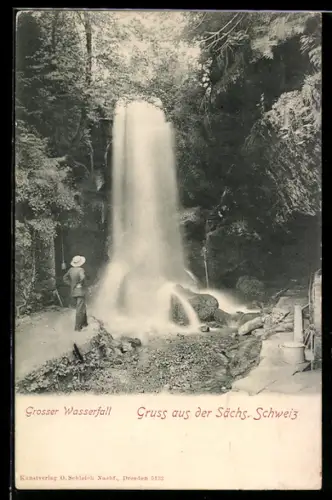 AK Grosser Wasserfall /Sächs. Schweiz, Wasserfall