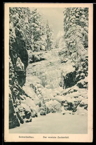 AK Schreiberhau /Riesengebirge, Vereister Zackenfall