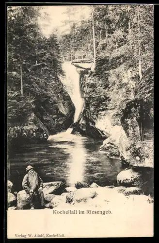 AK Kochelfall im Riesengeb., Wasserfall