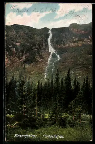 AK Pantschefall /Riesengebirge, Wasserfall