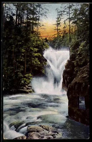 AK Kochelfall /Riesengebirge, Wasserfall bei Hochwasser