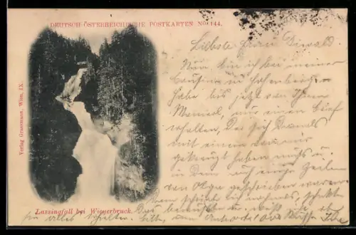 AK Wienerbruck, Lassingfall mit Waldstück