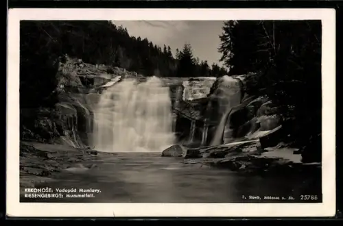 AK Mummelfallbecken im Riesengebirge