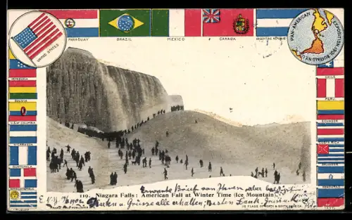 AK Niagara Falls, American Fall at Winter Time, Ice Mountains, Wasserfall