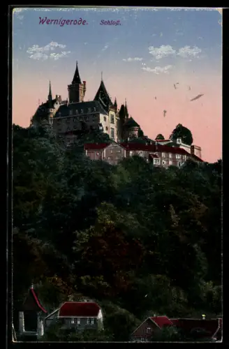 AK Wernigerode, Schloss mit anliegendem Wald