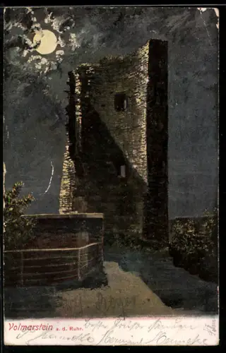Künstler-AK Wetter, Burgruine Volmarstein