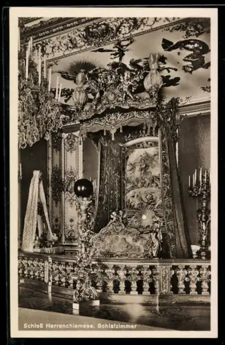 AK Schlafzimmer im Schloss Herrenchiemsee
