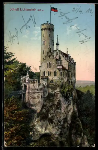 AK Schloss Lichtenstein im Herbst