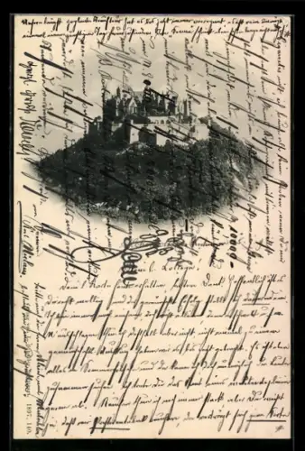 AK Burg Hohenzollern mit umgebendem Wald