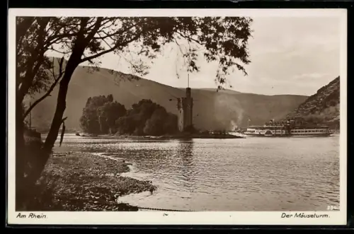 AK Der Mäuseturm am Rhein