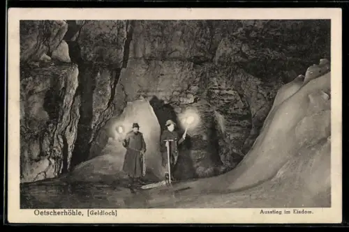 AK Oetscherhöhle, Geldloch, Ausstieg im Eisdom