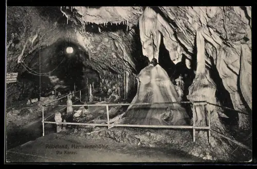 AK Rübeland im Harz, Hermannshöhle - Die Kanzel