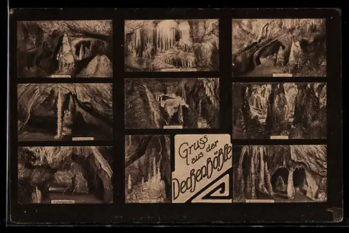 AK Dechenhöhle, Palmengrotte, Kaiserhalle, Nixengrotte