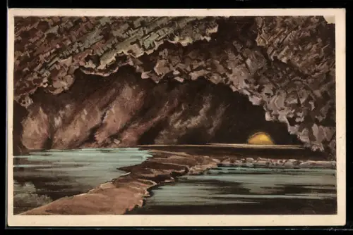 AK Barbarossahöhle im Kyffhäuser, Neptunsgrotte