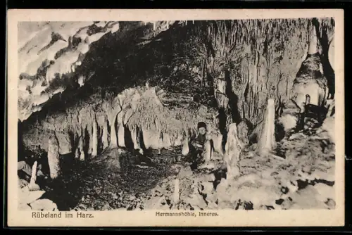 AK Rübeland, Hermannshöhle, Blick in die Höhle