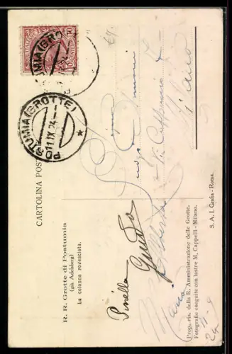 AK R. R. Grotte di Postumia, La colonna rovesciata