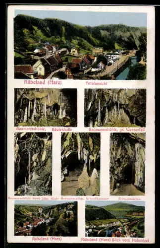 AK Rübeland /Harz, Baumannshöhle, Säulenhalle, 8000 jähr. Säule