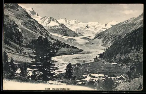 AK Roseggletscher, Ansicht aus der Vogelschau