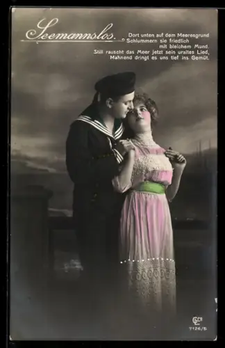 Foto-AK GL Co Nr. 7126/5: Matrose mit seiner Geliebten