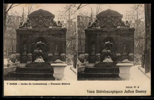 Stereo-AK Paris, Jardin du Luxembourg - Fontaine Medicis