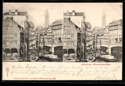 Stereo-AK Hamburg, Winserbaumbrücke