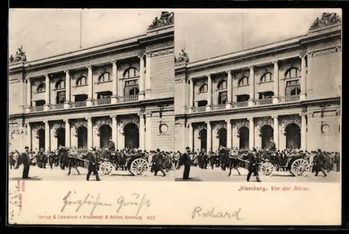 Stereo-AK Hamburg, Partie vor der Börse