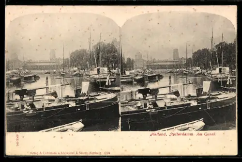 Stereo-AK Rotterdamm, Partie am Canal