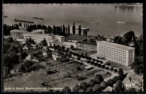 AK Bonn a. Rh., Rheinpartie mit Bundeshaus
