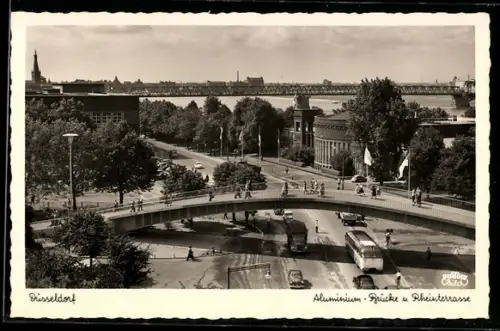 AK Düsseldorf, Aluminium-Brücke und Rheinterrasse