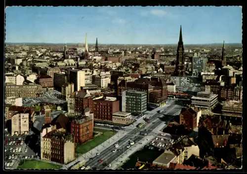 AK Hamburg, Blick von der St. Michaeliskirche auf die Stadt