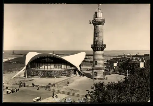 AK Rostock-Warnemünde, Gaststätte Teepott und Leuchtturm