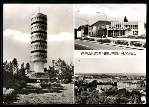 AK Brandenburg /Havel, Konsum-Kaufhalle Aktivist, Friedenswarte auf dem Marienberg