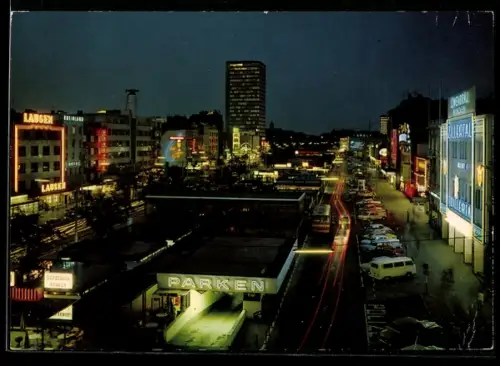 AK Hamburg-St. Pauli, Reeperbahn mit Clubs bei Nacht