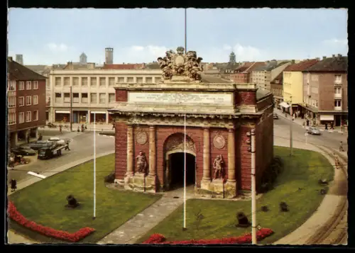 AK Wesel am Rhein, Berliner Tor mit Strassenpartie